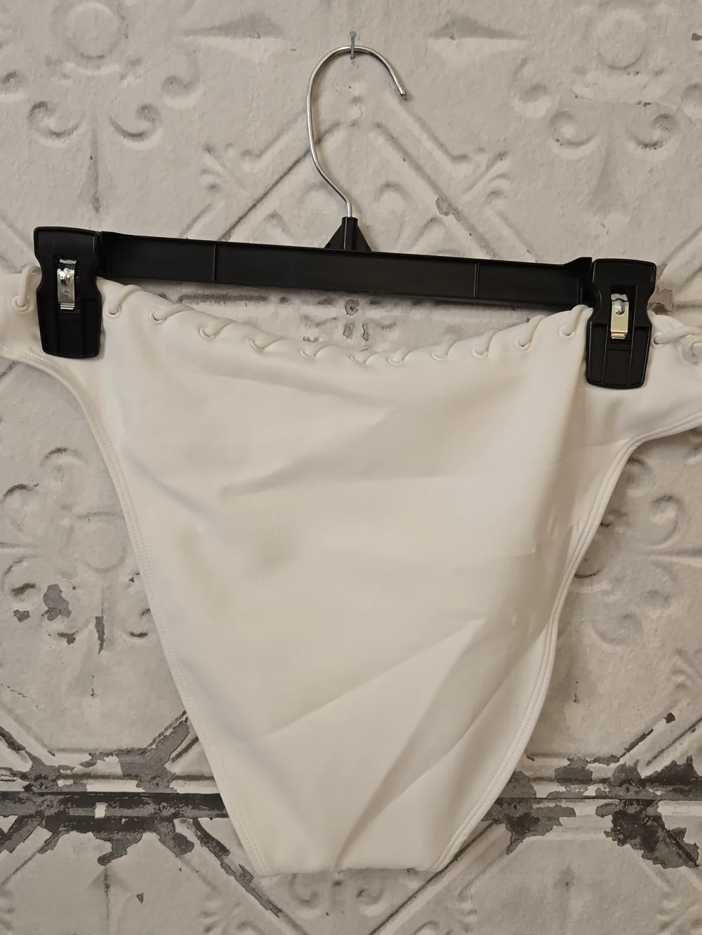Good American Whip Stitch Full Bikini Bottom - White NWT Size M